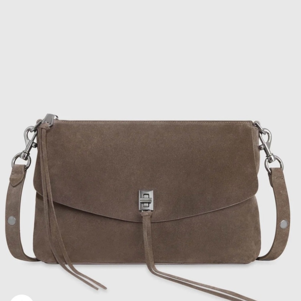 Rebecca Minkoff Taupe Suede Crossbody Bag